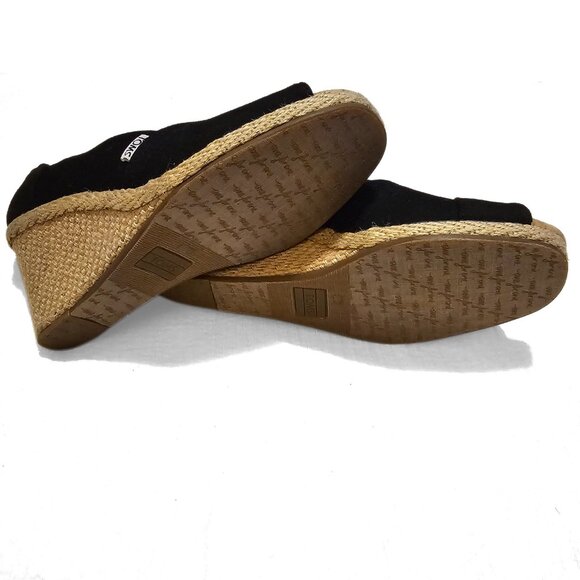 Toms Black Canvas Wedges 8W - Picture 9 of 12
